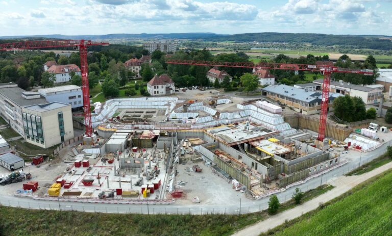 Obermainklinik Luftaufnahme der Baustelle